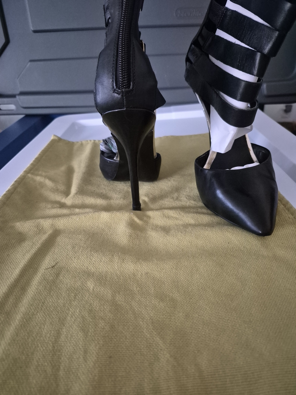Steve Madden Black Strappy Pointed Stiletto Heels